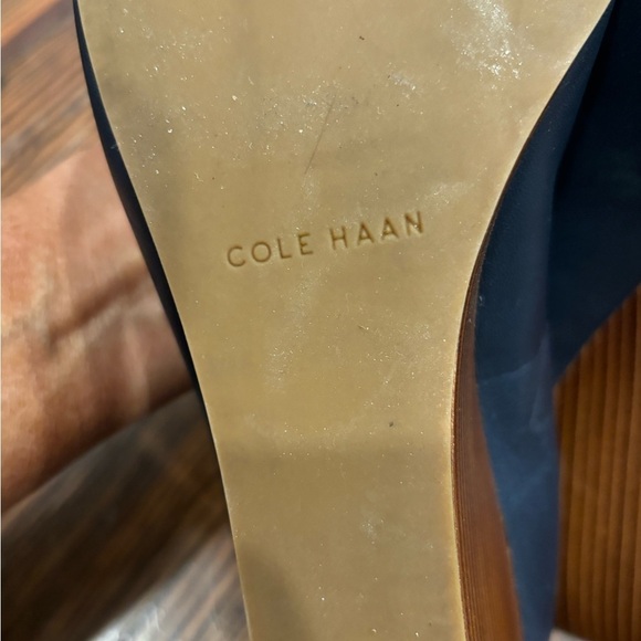 COLE HAAN Bow Tie Wedge Adair Grand Leather Wedges Pumps Shoes Women's Sz 9 B - Picture 7 of 7